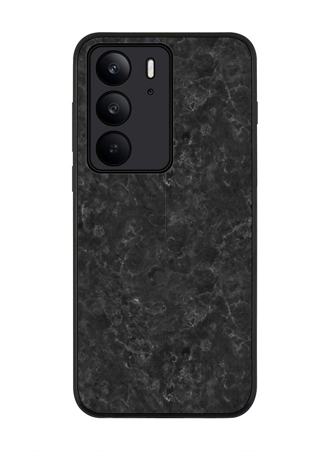 For Realme C75x / C75 4G Case,Slim fit Camera Protection, Shockproof Thin Phone cover  - Marble Texture Black